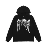 Cross border wholesale and distribution of REVENGE fingerprint letters printed black casual plush hoodies and hoodies for winter