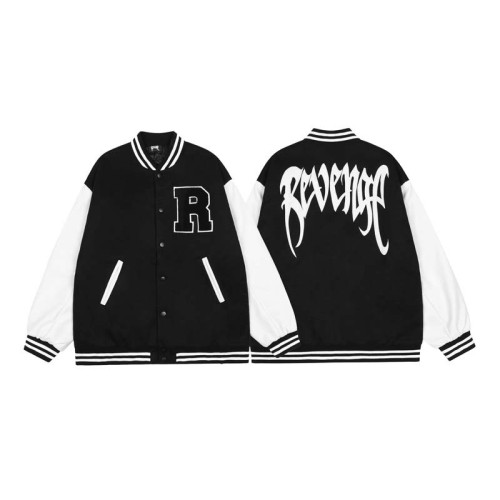 REVENGE chest R letter print patchwork contrasting cotton jacket baseball jacket XXX same style jacket unisex winter