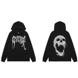Trendy Revenge Embroidered Dragon Skeleton Small Couple Skull Head American Loose High Street Casual Hoodie Sweater