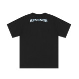 Meichao Hip Hop High Street REVENGE Lightning Skull Championship Ring Juice Co branded Letter Short Sleeve T-shirt Summer