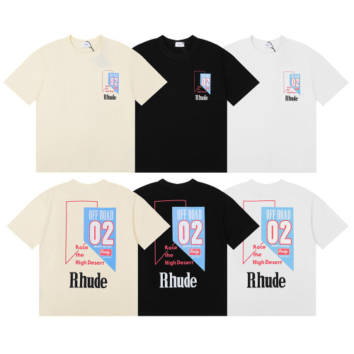 Foreign trade beauty trend Rhude new Race The High Desert racing series short sleeved T-shirts for men and women in summer