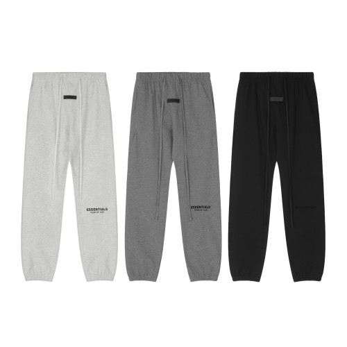 Meichao High Street FEAR OF GOD Double line ESSENTILAS Small Label Flocking Letter Printed Long Pants Casual Pants