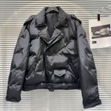 Internet celebrity's new winter niche spicy girl with diagonal metal zipper design for warm motorcycle down jacket