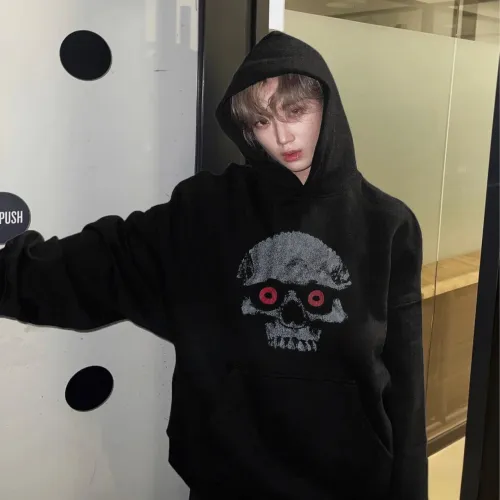 GALLERY DEPT TIDE American Vintage vintage vintage silver skull print hoodie hoodie