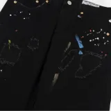 GALLERY DEPT TIDE Speckled Print with distressed edges and distressed black pants washed and distressed