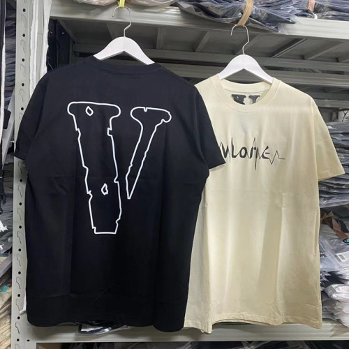 Spot VLONE FAST electrocardiogram big V-letter casual high street couple round neck short sleeved T-shirt tee