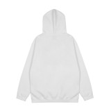 Meichao Hip Hop REVENGE Blue Ten Thousand Needle Embroidered Letter Style White Hooded Hoodie Simple Casual Hoodie