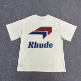 American high street trendy brand RHUDE simple pen arrow logo letter print casual loose short sleeved T-shirt for both men and women