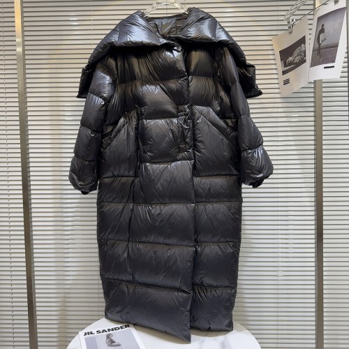Internet famous winter new niche zippered navy shawl collar design with warm long down jacket