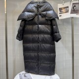 Internet famous winter new niche zippered navy shawl collar design with warm long down jacket