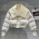 Internet celebrity's new winter niche street PU leather collar design with spicy girl warm down jacket