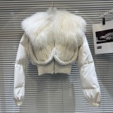 Internet celebrity's new winter style fried street spicy girl big lamb fur collar space glossy warm down jacket