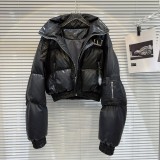 Internet famous winter new niche street spicy girl style belt buckle collar PU leather down jacket jacket