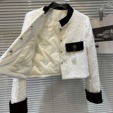 Internet celebrity's new winter style small fragrance full of sequins standing collar down inner tank equestrian jacket short jacket for women