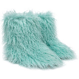 European and American long boots for children to keep warm in winter, with a thickness of anti slip Shibuya fur boots and a middle tube for personalized and fashionable snow boots