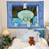 Sponge Baby Octopus Brother Background Cloth Cute and Funny tapestry Room Bedroom Sofa Wall Decoration Background Wall Cloth