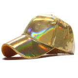 Fashionable New PU Leather Colorful Lacquer Leather Rainbow Overbright European and American Trendy Brand Baseball Hat