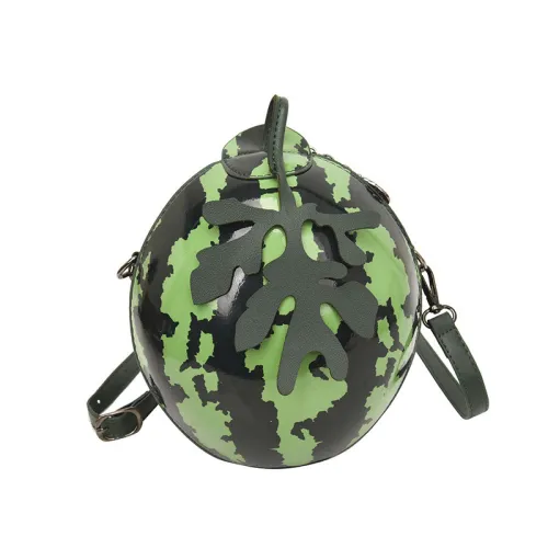 Personalized Watermelon Bag Summer Cute Girl Personalized Creative Apple One Shoulder Crossbody Small Round Bag Cross border PU