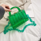 SY Latest Fashion Women Clutch Bags Clear Box Chain Small Square Bag Purses Women Evening Party Bag