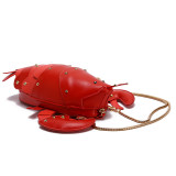 Instagram Personalized Creative Bag New Cartoon Cute Lobster Street Rivet Trendy One Shoulder Crossbody Bag