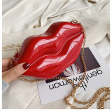 Funny big lips bag new European and American dinner bag design chain bling chain shoulder bag for lipstick