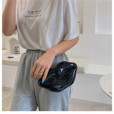 Funny big lips bag new European and American dinner bag design chain bling chain shoulder bag for lipstick