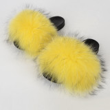 Manufacturer's spot wholesale of new foreign trade raccoon raccoon fur fur grass fox fur women's summer fur slippers North America station