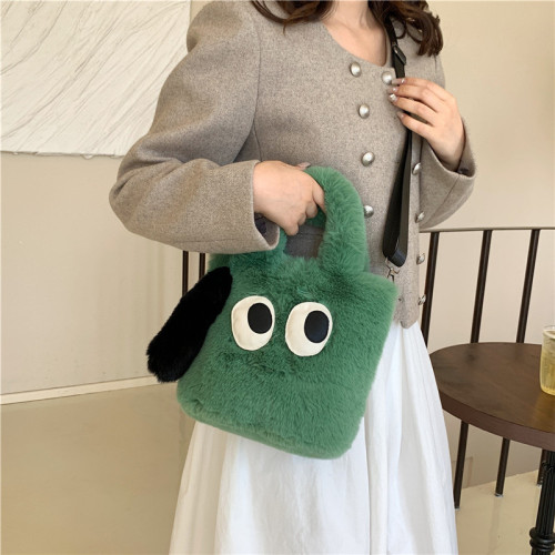 Bags Autumn/Winter Cartoon Plush Bag New Forest Soft Girl Cute Handheld Instagram One Shoulder Tote Bag Trendy