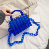 SY Latest Fashion Women Clutch Bags Clear Box Chain Small Square Bag Purses Women Evening Party Bag