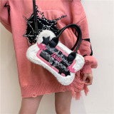 Autumn Plush Bag New Forest Soft Girl Trendy Cool Personality Handheld Instagram Popular Crossbody Small Square Bag Trendy