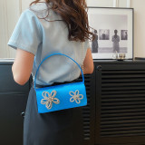 Luxury diamond purse flowers handbag fashion leather women chain shoulder bag