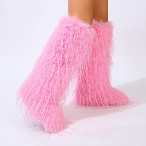 Wholesale of new winter women's fringe long sleeved fur boots by manufacturers for foreign trade, fashionable and warm snow boots