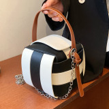 New Arrival  Square Ball Shape women handbags Stylish Korean Style PU Leather Woven Bags Ladies Fashion Bags Wholesale Hot