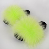 Manufacturer's spot wholesale of new foreign trade raccoon raccoon fur fur grass fox fur women's summer fur slippers North America station