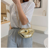 Funny big lips bag new European and American dinner bag design chain bling chain shoulder bag for lipstick