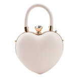 Amazon Women  New Hot Selling Peach Heart Lipstick Bag Party Fashion Bags Good Quality PU Relief Crossbody Bag Handbag