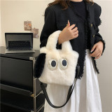 Bags Autumn/Winter Cartoon Plush Bag New Forest Soft Girl Cute Handheld Instagram One Shoulder Tote Bag Trendy