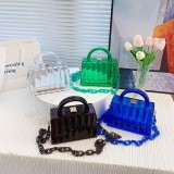 SY Latest Fashion Women Clutch Bags Clear Box Chain Small Square Bag Purses Women Evening Party Bag