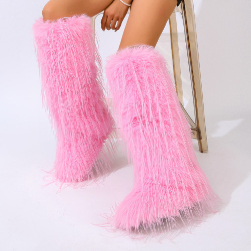 Wholesale of new winter women's fringe long sleeved fur boots by manufacturers for foreign trade, fashionable and warm snow boots