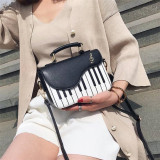 Fashionable contrast color small square bag versatile girl sweet personality piano notes small satchel bag