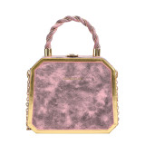 Women's New European and American Fashion Retro Texture Personalized Weaving Handheld Crossbody Acrylic Box Bag