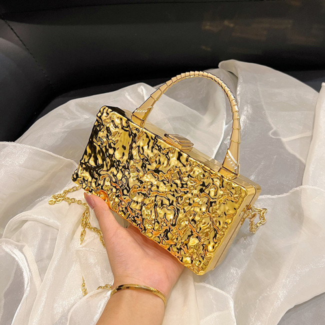 Fashion small ladies party wedding metal frame purse hand bag money women clutch unique chain evening bag