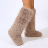 Wholesale of new winter women's fringe long sleeved fur boots by manufacturers for foreign trade, fashionable and warm snow boots