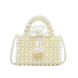 Internet celebrity DIY woven bag with new small fragrance, pearl chain, crossbody fairy, Western style banquet bag trend