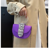 Wedding Party Trendy Women Crystal Diamond Handbags Designer Luxury Pink Evening Round Ring Evening Clutch Purses