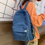 New Velvet Backpack Korean Edition Fashionable Solid Color Simple Large Capacity Campus Style High School Girls School Bag