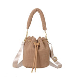 Bags Bag New Korean Style Fashion Lingge Small Fragrance Style Texture Internet Famous Women's Crossbody Fleece Bucket Bag