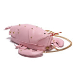 Instagram Personalized Creative Bag New Cartoon Cute Lobster Street Rivet Trendy One Shoulder Crossbody Bag