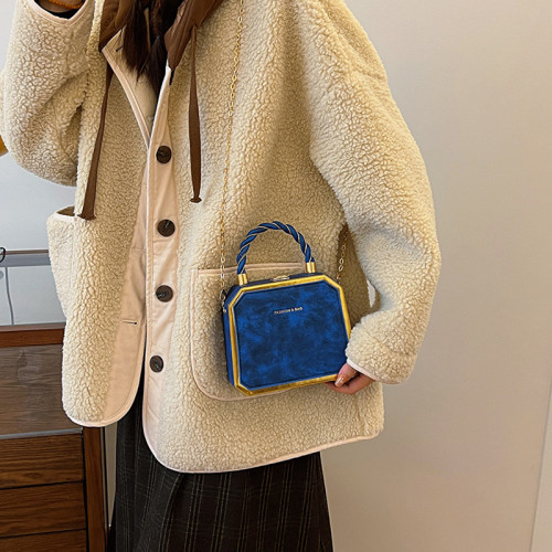 Women's New European and American Fashion Retro Texture Personalized Weaving Handheld Crossbody Acrylic Box Bag