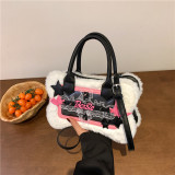 Autumn Plush Bag New Forest Soft Girl Trendy Cool Personality Handheld Instagram Popular Crossbody Small Square Bag Trendy